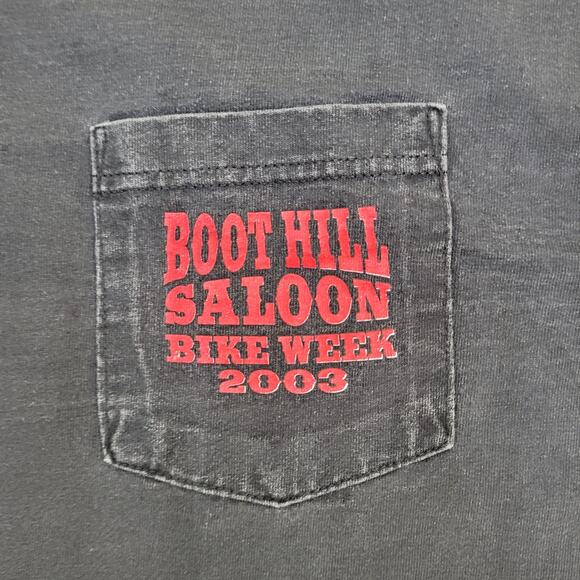 Vintage Y2K Biker Week Shirt Large 21x28 Faded USA - Picture 11 of 15